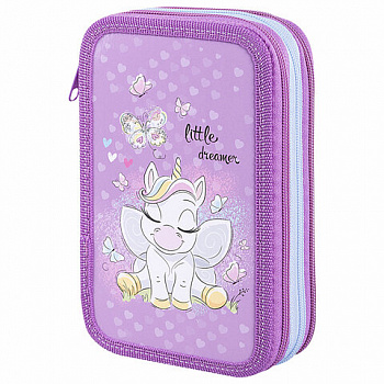 Пенал ПИФАГОР, 3 отделения, ламинированный картон, 19х11 см, "Sweet Dreamer"