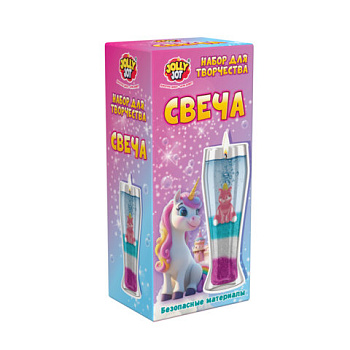 Свеча Набор Сделай Свечу "Единорог", 1 свеча, с декор. наполнителями, JOLLY JOT (ДЖОЛЛИ ДЖОТ)