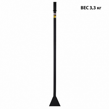 Ледоруб-топор шириной 14 см, ВЕС 3,3 кг, металлическая ручка 120 см, D=34 мм, СУПЕРУСИЛЕННЫЙ, черная порошковая окраска, ГРАНДМАСТЕР