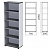 Шкаф (стеллаж) "Монолит", 740х390х2050 мм, 4 полки, цвет серый, ШМ44.11