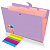 Папка-органайзер на кнопке 5 отделений, BRAUBERG "Extra", А4, лиловая с персиковым