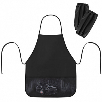 Фартук с нарукавниками для уроков труда BRAUBERG, 3 кармана, 46x54 см, "City car"
