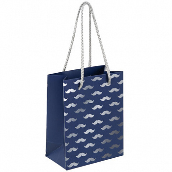 Пакет подарочный (1 штука) 11x6x15 см, ЗОЛОТАЯ СКАЗКА "Man Style", фольга, синий