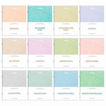 Тетради предметные, КОМПЛЕКТ 12 ПРЕДМЕТОВ, 48 л., обложка картон, BRAUBERG "HARMONY"