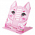Подставка для книг и учебников фигурная BRAUBERG KIDS "Kitty", регулируемый наклон, металл