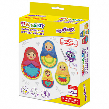 Набор для шитья игрушки из фетра "Матрешки", 4 игрушки, ЮНЛАНДИЯ