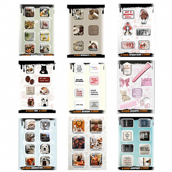 Наклейки объемные эпоксидные на телефон, 6-8 шт. на листе, "СОВРЕМЕННЫЕ ДИЗАЙНЫ", АССОРТИ, NALEPKING