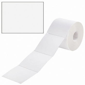 Термоэтикетки ЭКО, 100х100 мм, 1000 этикеток в ролике, прозрачная подложка из пленки