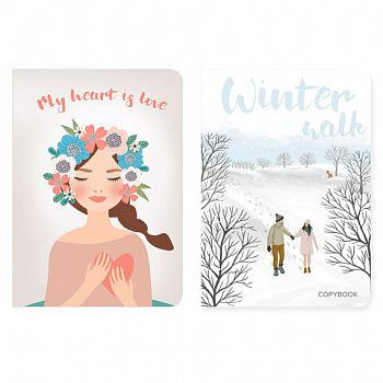 Тетради-скетчбуки 60 л. обложка SoftTouch, НАБОР 2 шт., бежевая бумага 70 г/м2, сшивка, B5 (179х250 мм), ROMANTIC, BRAUBERG