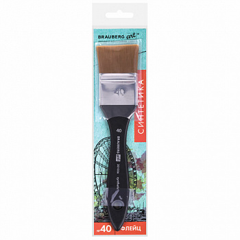 Кисть художественная профессиональная, синтетика, флейц, № 40, BRAUBERG ART CLASSIC