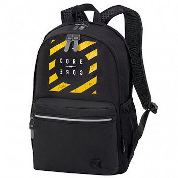 Рюкзак BRAUBERG FASHION CITY универсальный, 2 отделения, "Core", черный, 46х31х15 см