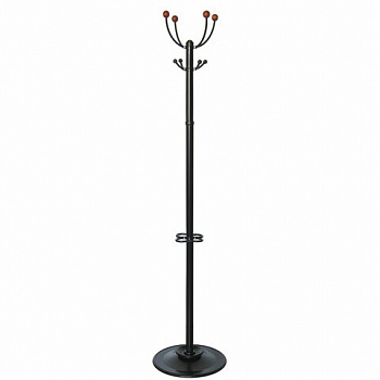 Вешалка-стойка "Квартет-З", 1,79 м, основание 40 см, 4 крючка + место для зонтов, металл, черная