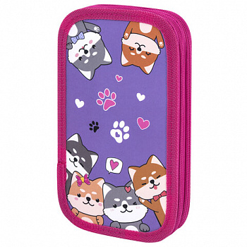 Пенал ЮНЛАНДИЯ, 2 отделения, картон с эффектом soft-touch, 19х11 см, "Best fellows"