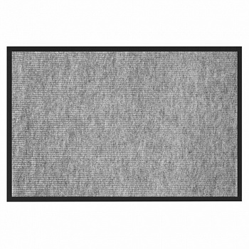 Коврик придверный 40х60 см, СЕРЫЙ, влаго-грязезащитный, 300 г/м2, мелкий рубчик, PRIMILA (ПРИМИЛА) STANDARD