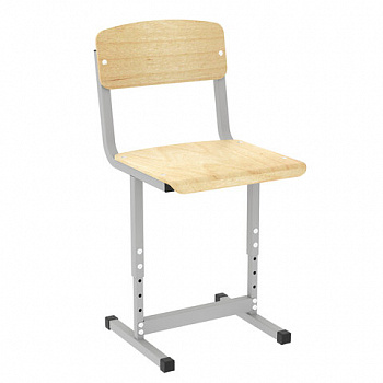 Стул ученический регулируемый ПИФАГОР SC-2, 340х340х625-705 мм, рост 3-5 (130-175 см), серый каркас, фанера