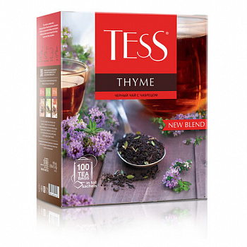 Чай TESS "Thyme" черный с чабрецом и цедрой лимона, 100 пакетиков в конвертах по 2 г, 1185-09
