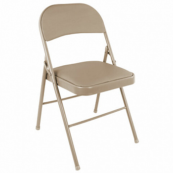 Стул складной BRABIX "Golf Plus CF-003 Комфорт", бежевый каркас, кожзам бежевый