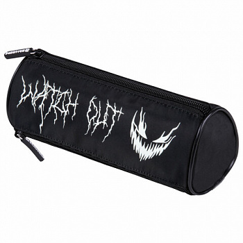 Пенал BRAUBERG, 3 отделения, нейлон, 21х7х7 см, "Scary face"