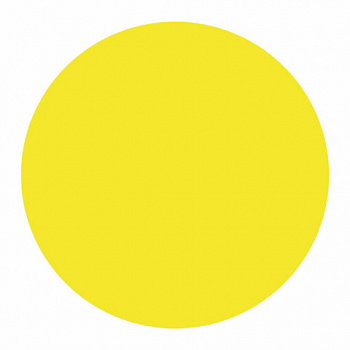 Знак безопасности "Желтый круг на двери", КОМПЛЕКТ 5 шт., диаметр 150 мм, пленка самоклеящаяся, И 16, И16