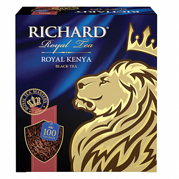 Чай RICHARD "Royal Kenya" черный кенийский, 100 пакетиков по 2 г