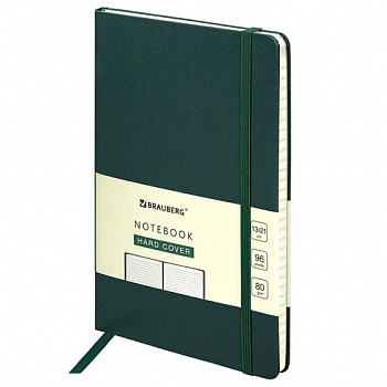 Блокнот А5 (130х210 мм), BRAUBERG ULTRA, балакрон, 80 г/м2, 96 л., линия, темно-зеленый