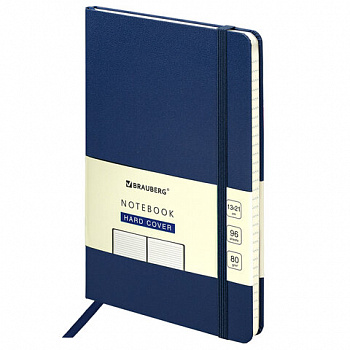 Блокнот А5 (130х210 мм), BRAUBERG ULTRA, балакрон, 80 г/м2, 96 л., линия, темно-синий