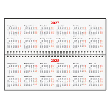 Планинг датированный 2027 305х140мм BRAUBERG Up, под кожу, коричневый