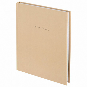 Блокнот МАЛЫЙ ФОРМАТ 110х147 мм, А6, 80 л., твердый, клетка, BRAUBERG "Minimal", бежевый