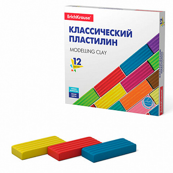 Пластилин классический ERICH KRAUSE, 12 цветов, 192 г