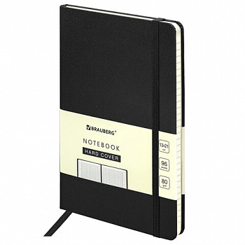 Блокнот А5 (130х210 мм), BRAUBERG ULTRA, балакрон, 80 г/м2, 96 л., клетка, черный