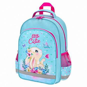 Рюкзак ПИФАГОР SCHOOL, 1 отделение, 3 кармана, "Pretty bunny", 38x28х14 см