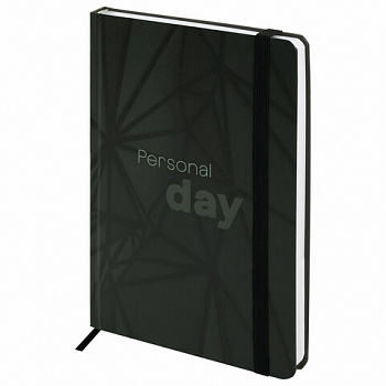 Ежедневник недатированный с резинкой А5 145х203 мм, BRAUBERG, твердый, 128 л., "Personal day"