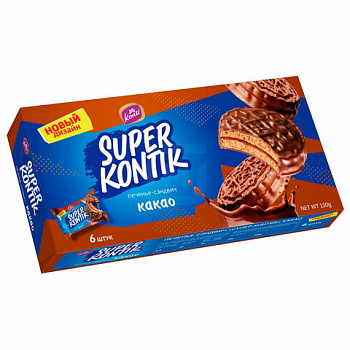 Печенье-сэндвич KONTI "Супер-Контик" какао, 150 г