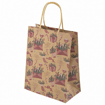 Пакет подарочный КОМПЛЕКТ 10 штук новогодний 18x10x23 см, "Письмо Деду Морозу", ЗОЛОТАЯ СКАЗКА