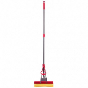 Швабра самоотжимная, роликовый двойной отжим, насадка PVA 27 см, телескопический черенок 125 см, LAIMA