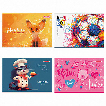 Альбом для рисования А4, 24 листа, скоба, обложка офсет, ПИФАГОР, 203х288 мм, "МИКС-1"