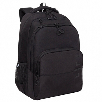 Рюкзак GRIZZLY школьный, анатомическая спинка, 2 отделения, для мальчиков, "LIFE", чёрный, 45х32х23 см, RU-430-10/1