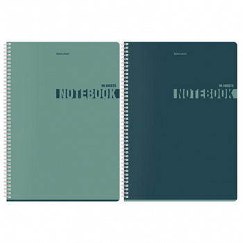 Тетрадь А4, 96 л., BRAUBERG, гребень, клетка, матовая ламинация, "NoteColor" (микс в спайке)