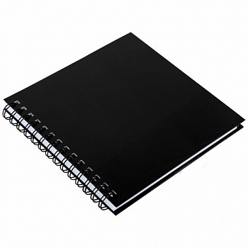 Скетчбук, белая бумага 160 г/м2, 190х190 мм, 60 л., гребень, твёрдая обложка ЧЕРНАЯ, BRAUBERG ART CLASSIC