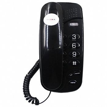 Телефон TEXET TX-238, световая индикация звонка, тональный/импульсный режим, повтор, черный
