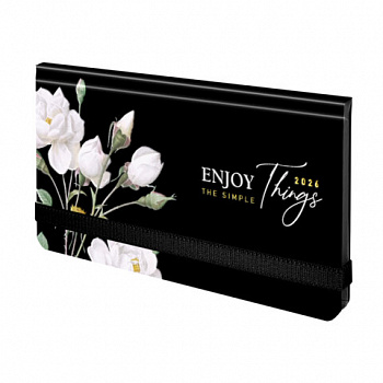 Еженедельник датированный 2026 с резинкой 171х93 мм, BRAUBERG, твердый, УФ-ЛАК, 64 л., "Розы"