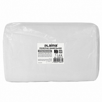 Полотно ВАФЕЛЬНОЕ отбеленное, рулон 0,45х60 м, в пакете, плотность 120 (±10) г/м2, LAIMA