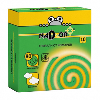 Спирали от комаров бездымные 10 шт., NADZOR