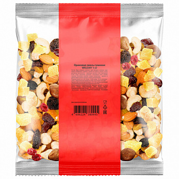 Ореховая смесь сушеная WELDAY (ВЭЛДЭЙ), фундук, миндаль, кешью, цукаты, изюм, клюква 1 кг