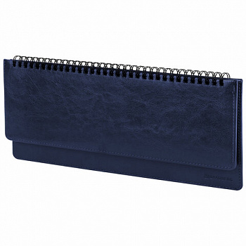 Планинг настольный недатированный (305x140 мм) BRAUBERG "Imperial", кожзам, 60 л., синий, 11169