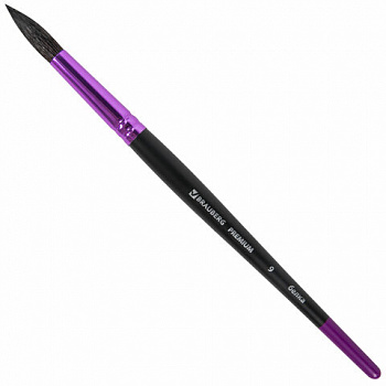 Кисть белка, круглая № 9, BRAUBERG PREMIUM