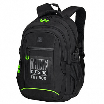 Рюкзак BRAUBERG CONTENT универсальный, 3 отделения, светоотражающий принт, "Think", 47х33х18 см