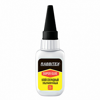 Клей секундный суперклей УЛЬТРАПРОЧНЫЙ, МАКСИМАЛЬНЫЙ ОБЪЕМ, 20 грамм, RABBITEX