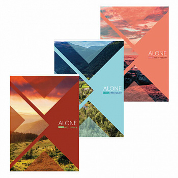 Тетрадь А4, 96 л., BRAUBERG, скоба, линия, обложка картон, "Природа"