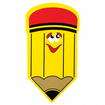 Стиратель магнитный для магнитно-маркерной доски ЮНЛАНДИЯ "Карандаш", 55х100 мм, желтый с рисунком